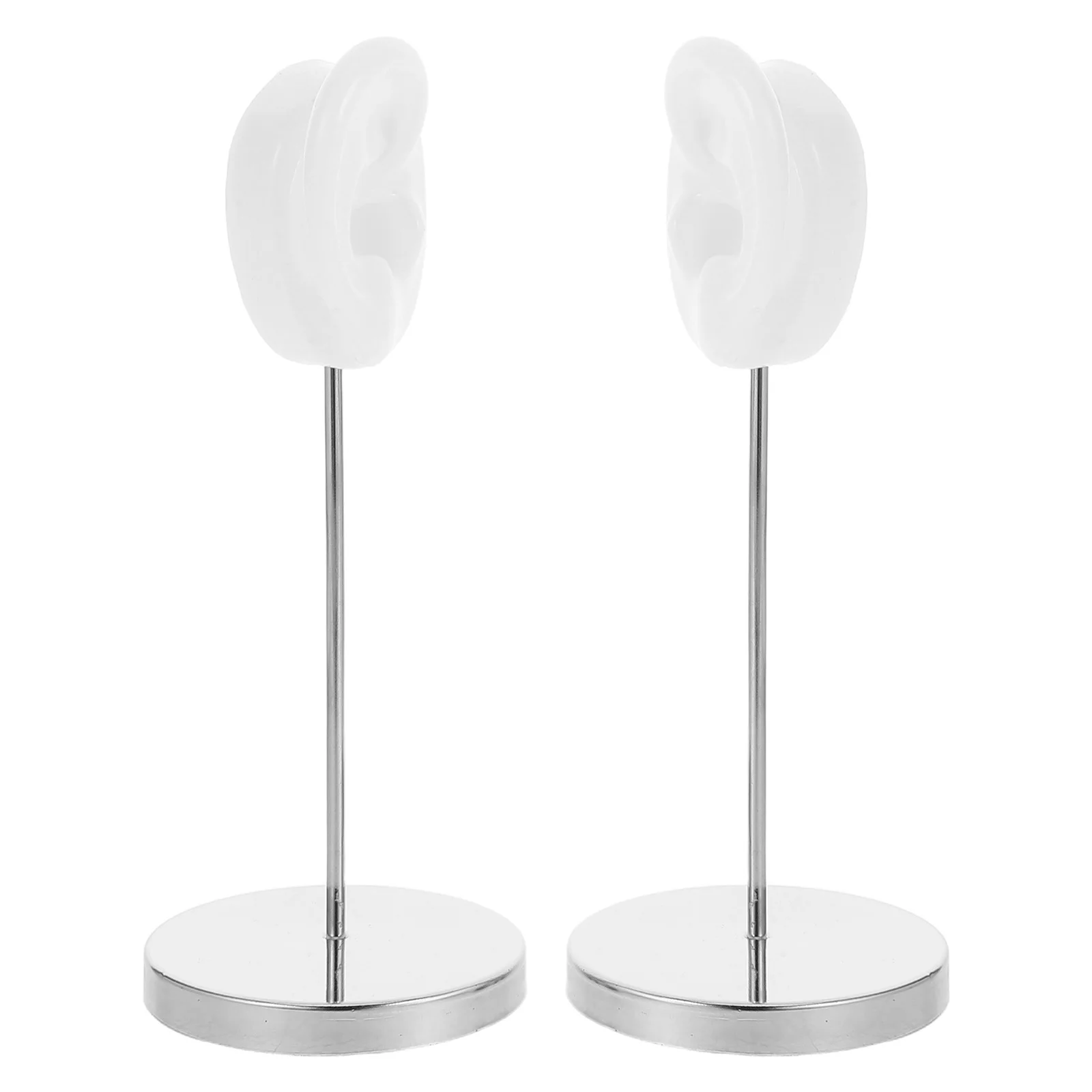 

2 шт., 1 пара, подставка для сережек, держатель в форме ушей, стойка для ювелирных изделий для магазина, домашняя фотография, силиконовый железный материал, белый современный