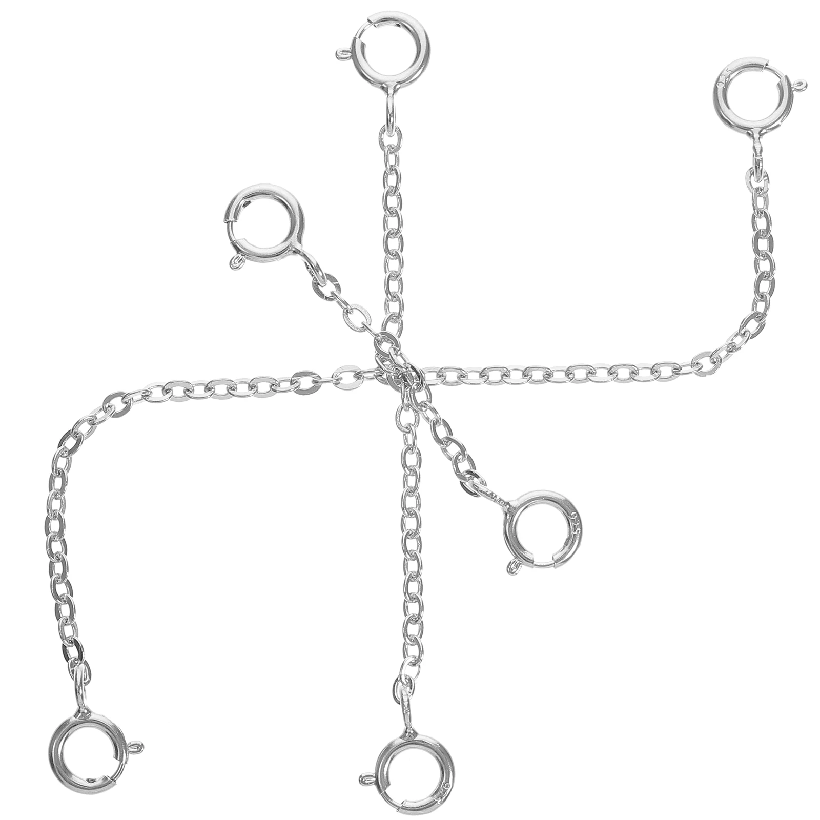 

3pcs Sterling Silver Extension Necklace Extender for Bracelet Jewelry Making DIY Necklace Extender Chain Anklet Chain Tail