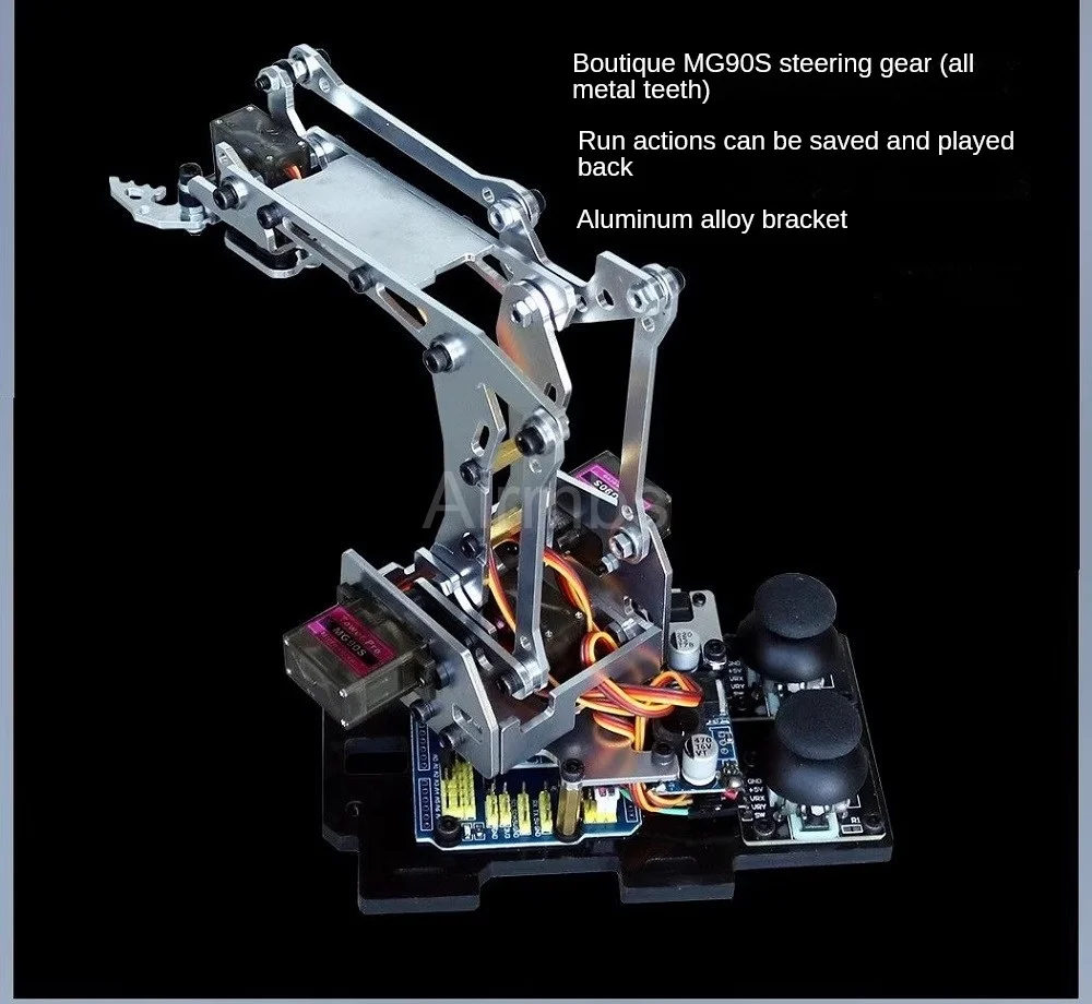 Metal meArm 4 DOF Robot Arm Claw with APP Arduino Joystick Control MG90 Servomotor DIY Manipulator Mechanical Robotic Arm Kit