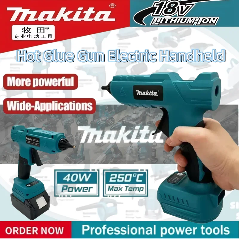 

Беспроводной электрический ручной клеевой пистолет Makita для ремонта и DIY, термопистолет для сварки, с насадкой против ожогов