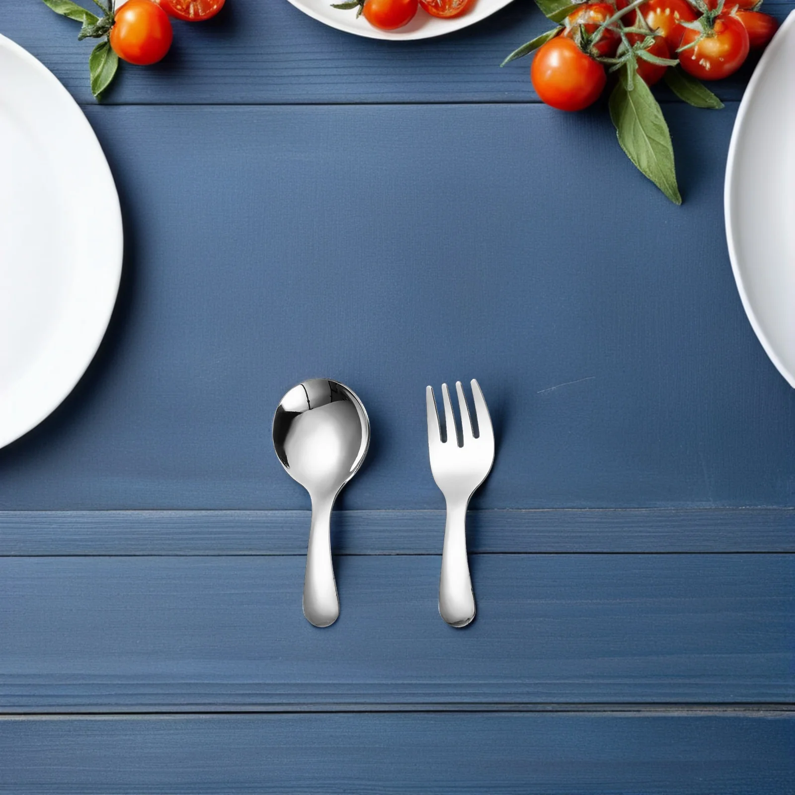 

6Pcs Portable Stainless Steel Mini Spoons Short Handle Toddler Metal Cutlery Kids Utensils Safe Reusable Silverware for Lunch