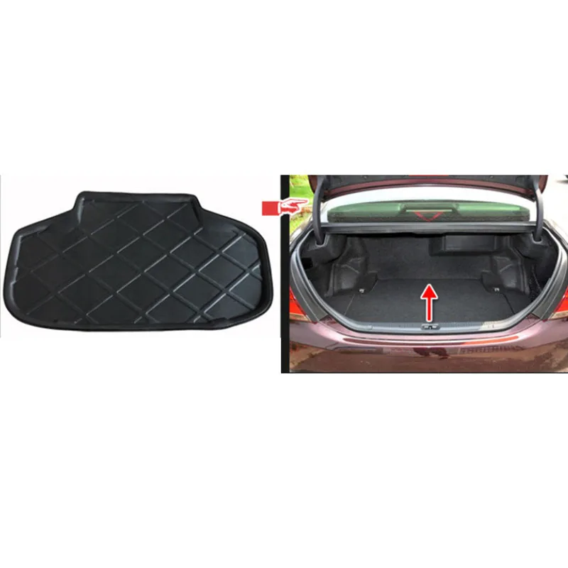 Car Rear Trunk Mat for Toyota Crown Royal S200 Hybrid 2009~2012 2010 Tray Waterproof Floor Pad Space Boot Carg Cover Accessories