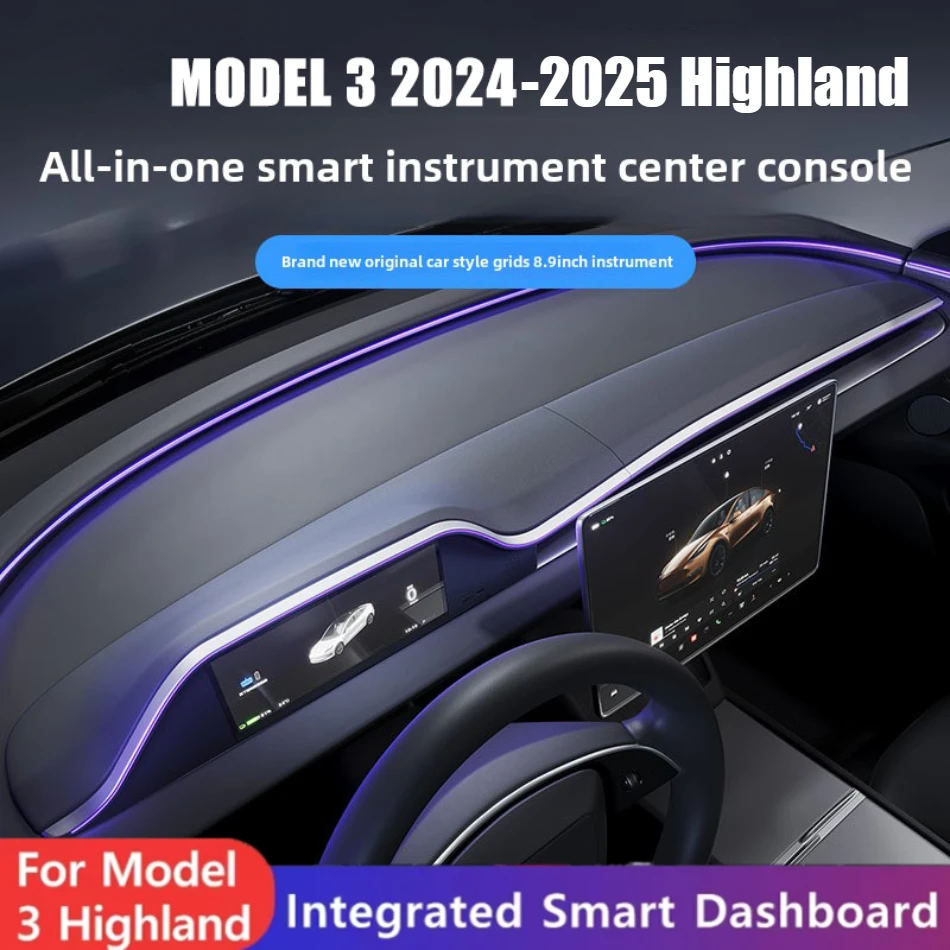 

8.9 Inch Car Dashboard Display for Tesla Model 3 2024 2025 Highland Mobile Phone Interconnection Carplay Navigation Display