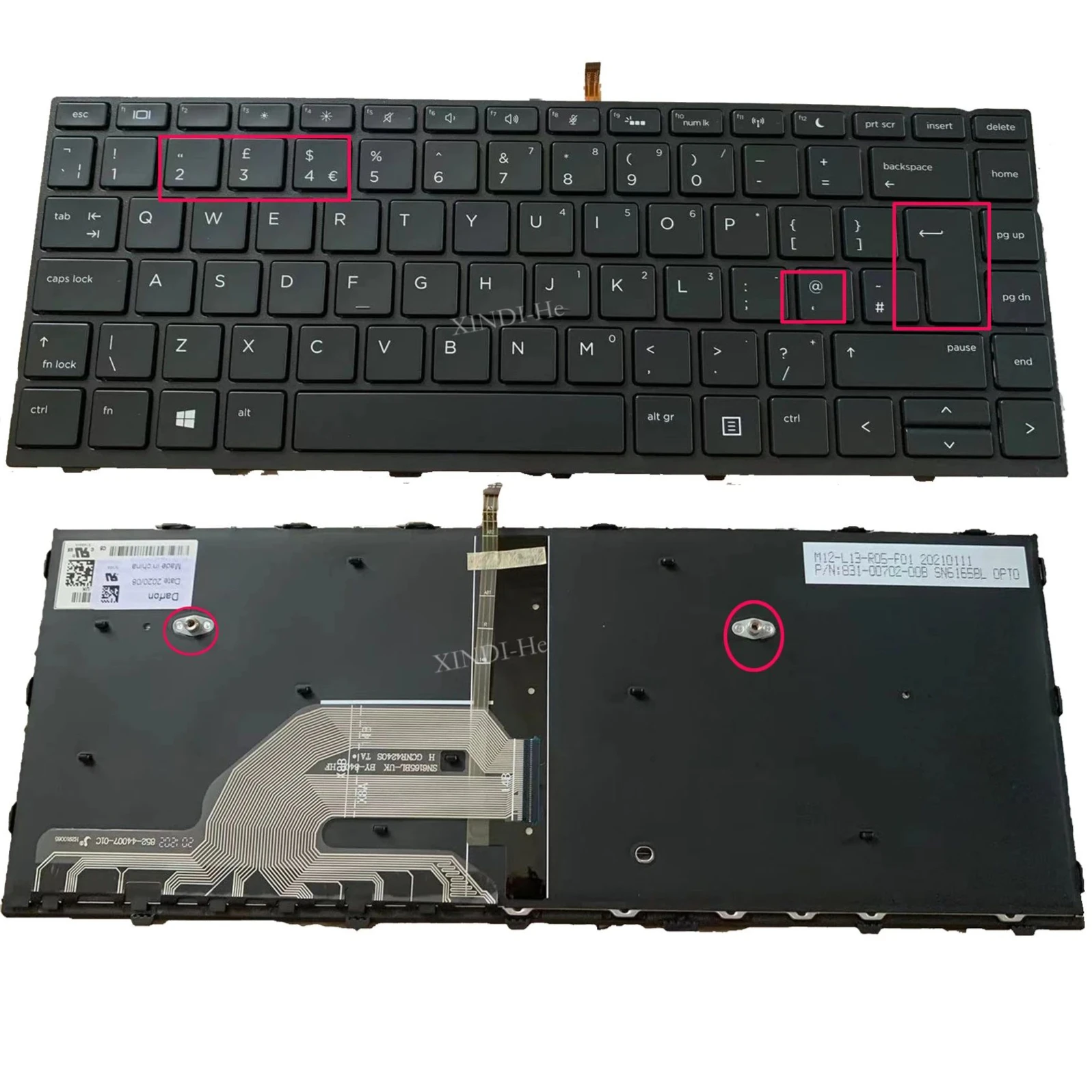 

XIN-LA-SP-UK-FR layout Backlit Laptop Keyboard For HP Probook 440 G5 430 G5 445 G5 840 G3 640 G4 640 G5 645 G4 645 G5