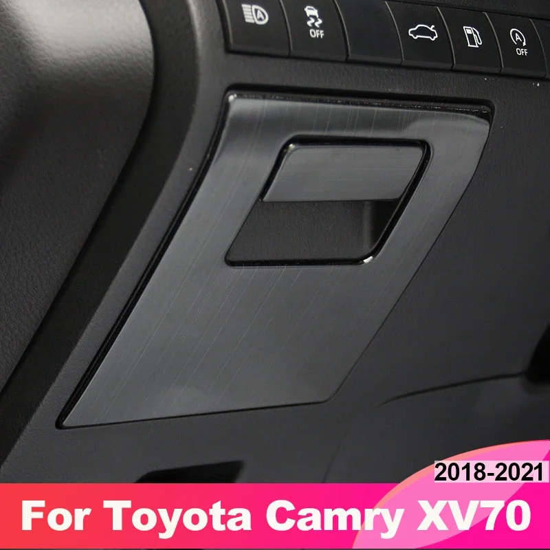 Car Main Driving Storage Box Handle Cover Trim Sticker For Toyota Camry 70 XV70 2018 2019 2020 2021 2022 2023 Accessories