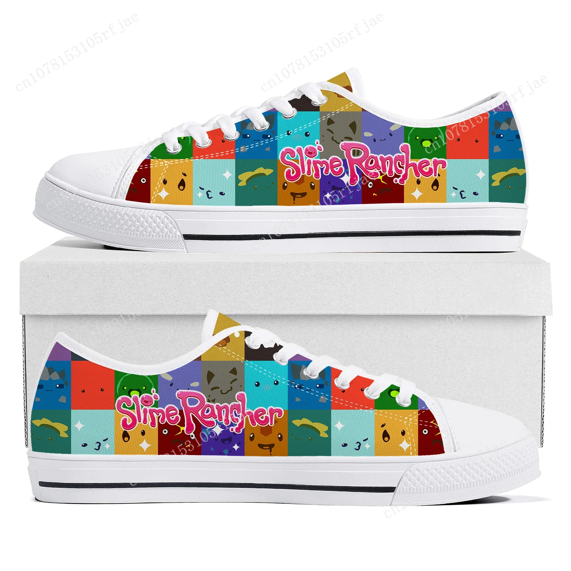 

Slime Rancher Low Top Sneakers Cartoon Game Womens Mens Teenager High Quality Fashion Canvas Sneaker Couple Custom Built Shoes