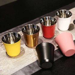 160ML 304 Espresso Mugs Stainless Steel Coffee Milk Water Drink Breakfast Cups Insulated Double Wall Safe Texture