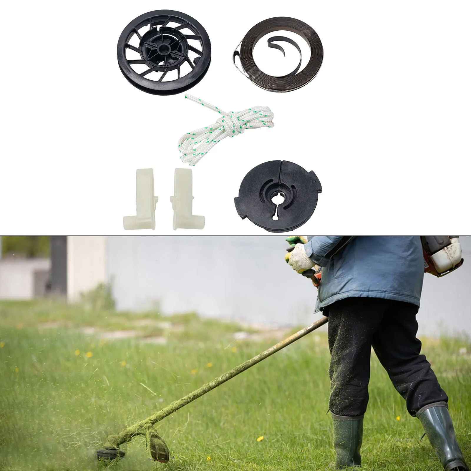 Brand New Starter Pulley Accessories For 499901 695128 For Classic 35 375 Parts Recoil Spring Assembly Replacement