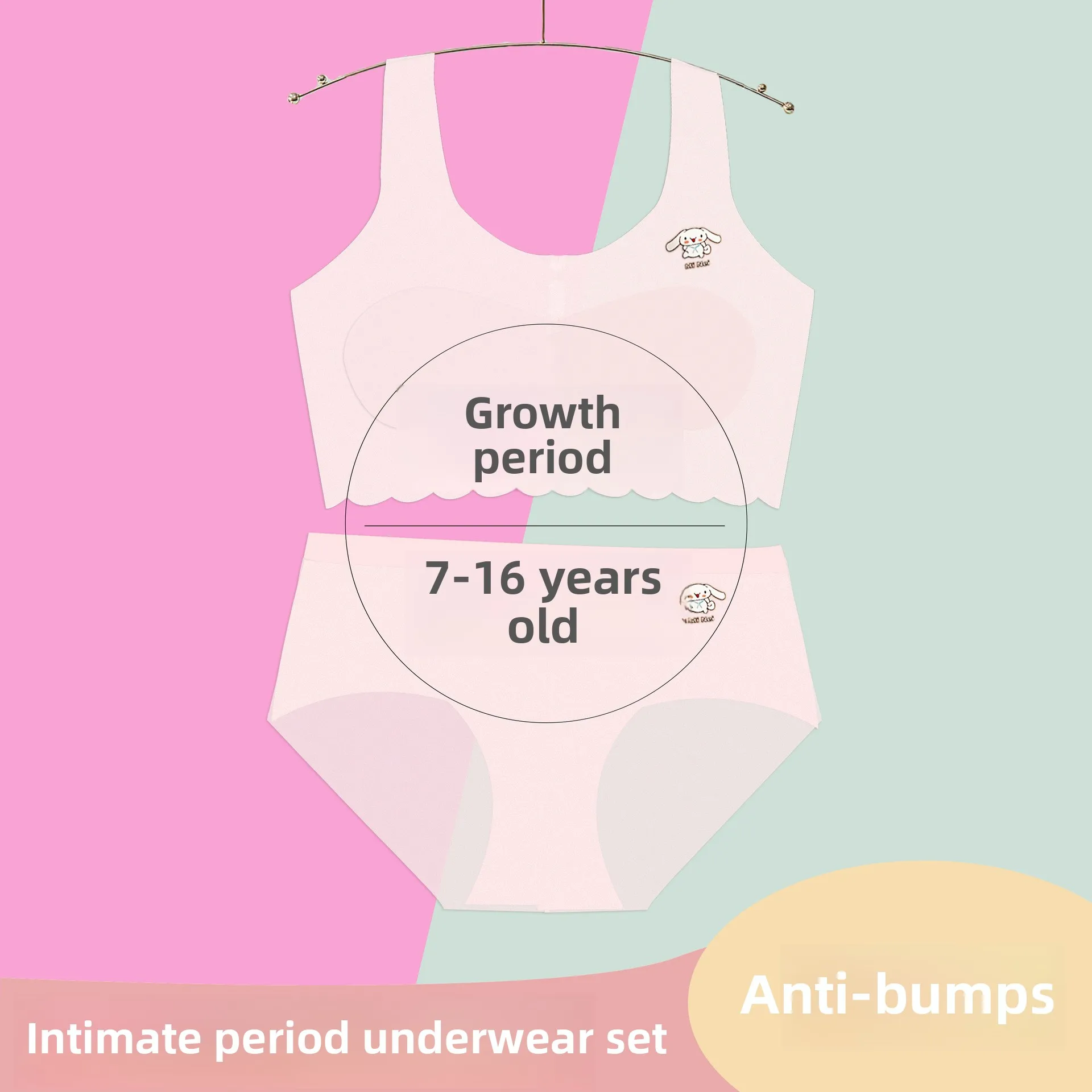Girls Underwear Suit Junior Students Development Stage Children's Seamless Bras+briefs 2pcs/set Teenager Undershirt Clothing