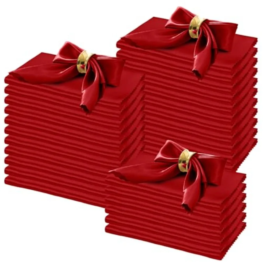 

Набор из 100 атласных квадратных салфеток для ужина с элегантным кружевом, мягкие тканевые салфетки для вечеринок, свадеб и мероприятий