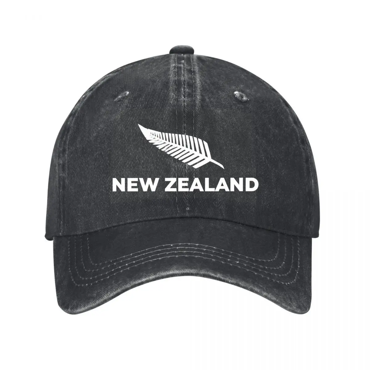 New Zealand Feather Graphic Design Washed Baseball Cap Outdoor Hat