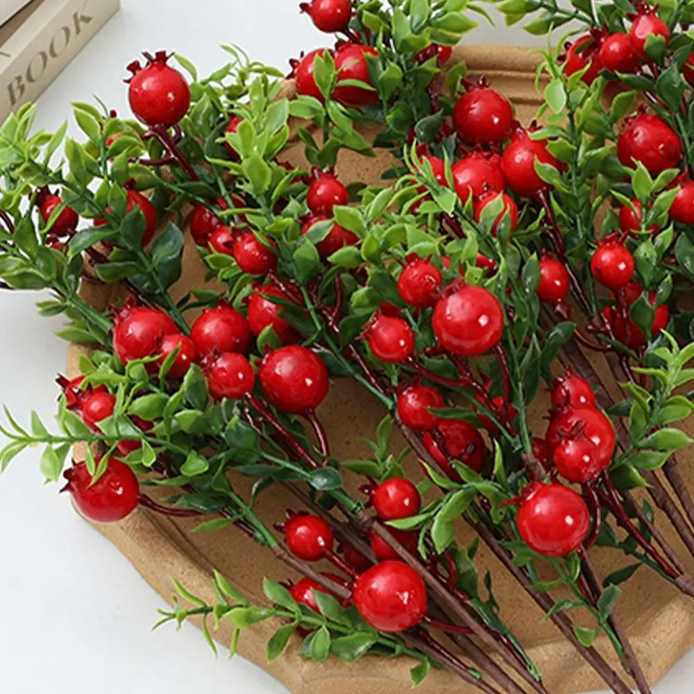 24 فروع رمان صناعية من الفاكهة، محاكاة بلاستيكية واقعية، فاكهة الرمان، فروع فواكه رغوية أنيقة مصنوعة يدويًا #5