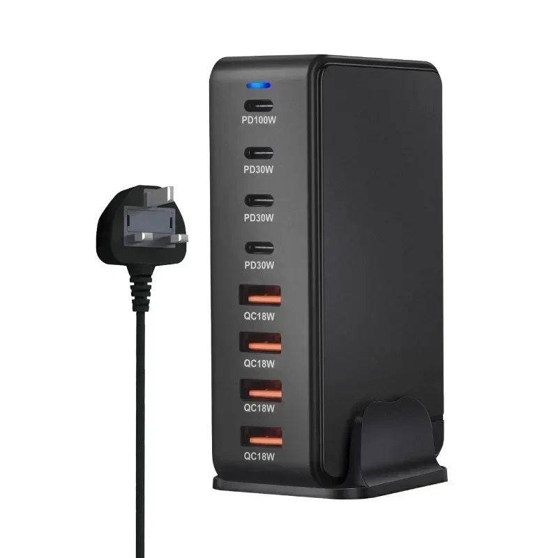 240W Desktop GaN Charger 8-port USB Type C PD Charger Fast Charge 3.0 USB Type C Fast Charger Mobile USB