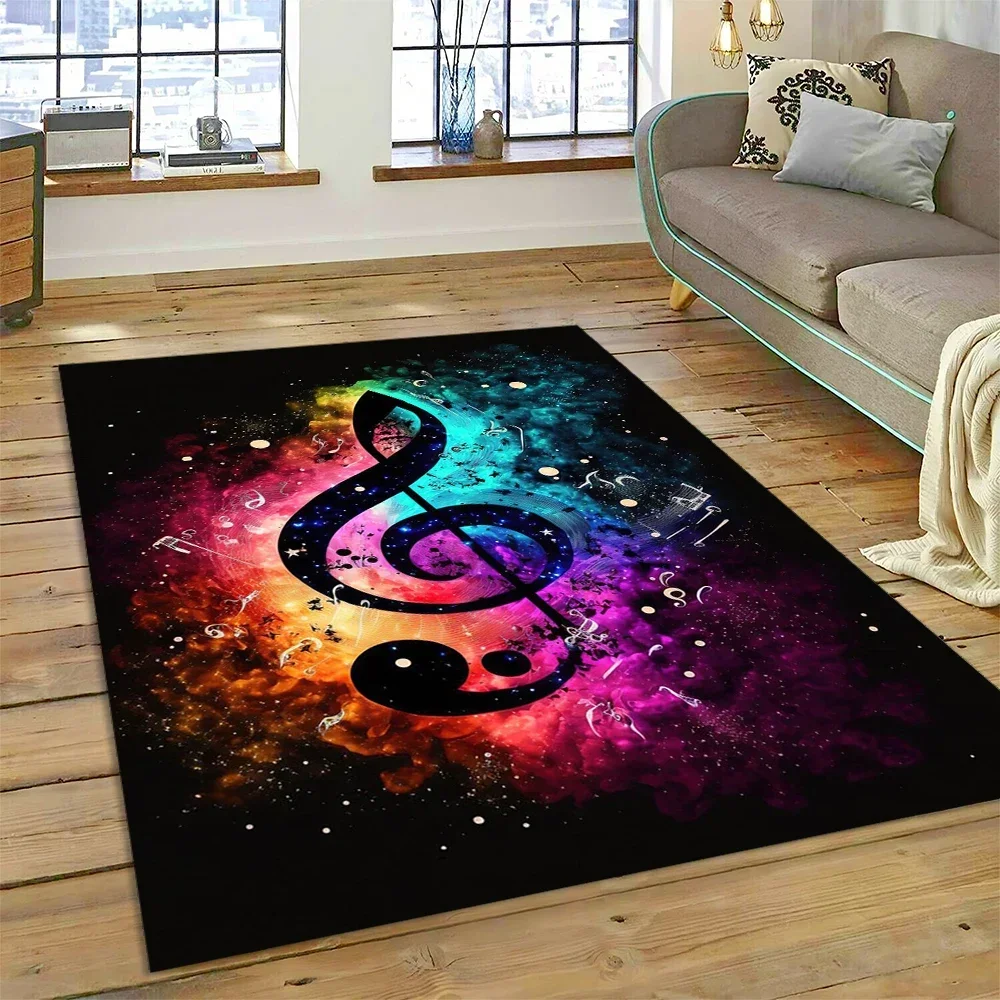 Colorful Musical Note Music Score Cartoon Carpet Rug for Home Living Room Bedroom Sofa Doormat Decor,Kids Area Rug Non-slip Mat