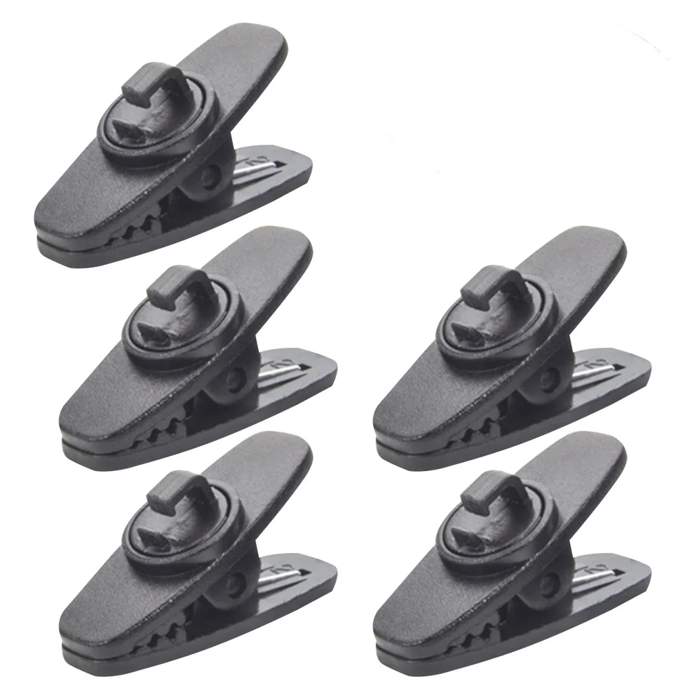 5pcs Rotating Headphone Cable Clamps Black Durable Flexible Clip For Headset Mount Fits Vertical Horizontal Surfaces Easy