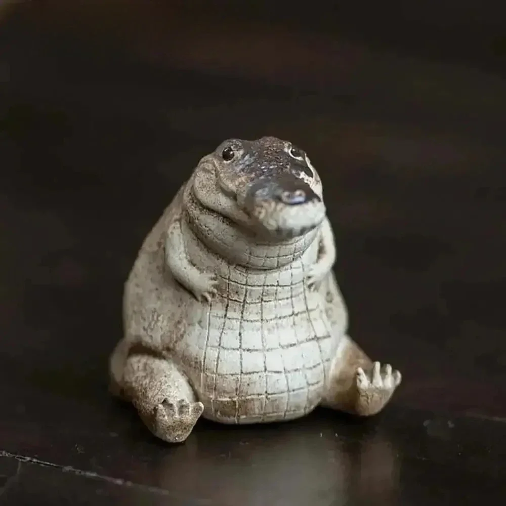 1PC Boutique Tea Pet Small Crocodile Tea Pet Ornament Handmade Tea Ceremony Tea Game Financial Tea Table Gift