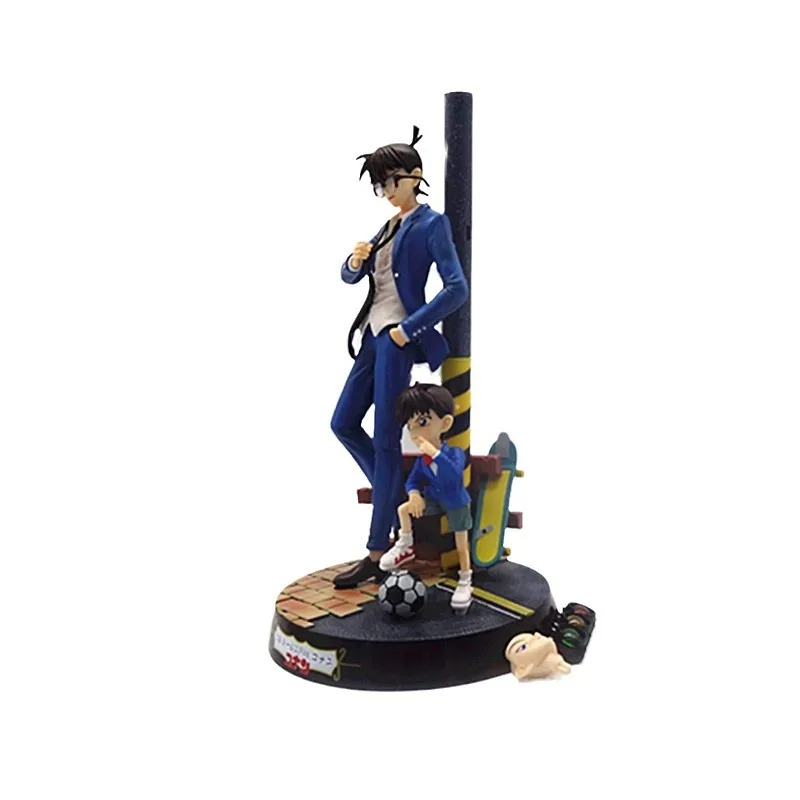 Detetive Conan Kudo Shinichi e Conan Edogawa Anime Figure Model, Gk Statue, Boy Collection, Desktop Decoration Ornament, Toy, 28cm