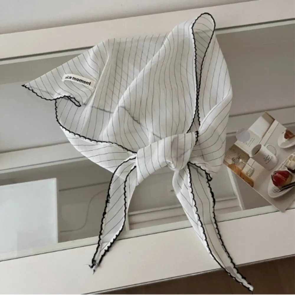 Sweet Fresh Small Scarf Thin Turban Triangular Hair Band Neckerchief Polka Dot Korean Shawl Scarf Spring/Summer