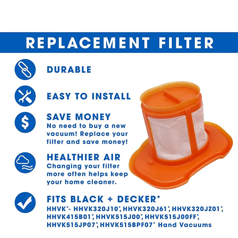 

Stable-Replacement Filters Compatible For Black+Decker HHVKF10, HHVK320J10, HHVK515J00FF Vacuum Cleaner Accessories