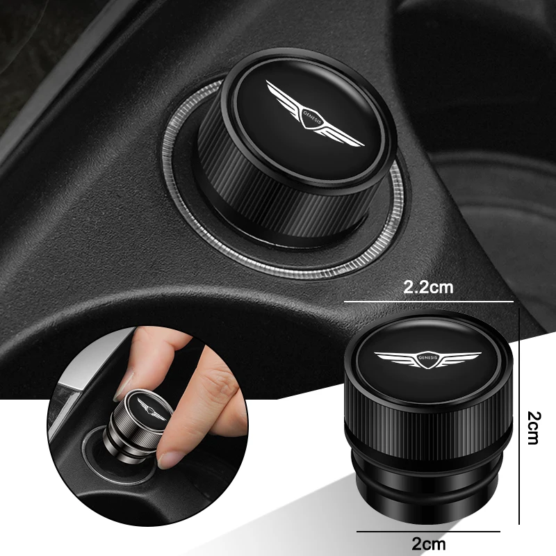 METALEN Auto Aansteker Plug Cover Auto Voertuigen Sigarettenaansteker Covers Stofdicht Cap Voor GENESIS gv60 Suv Coupe 2022 gv80 gv70 g70