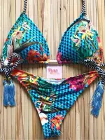 RUOTONGSEPT Sexy Micro Bikinis Set 2024 New Swimsuit Women Feather Print Bandage Swimwear Female Bathing Suit Brazilian Biquinis - Image 2