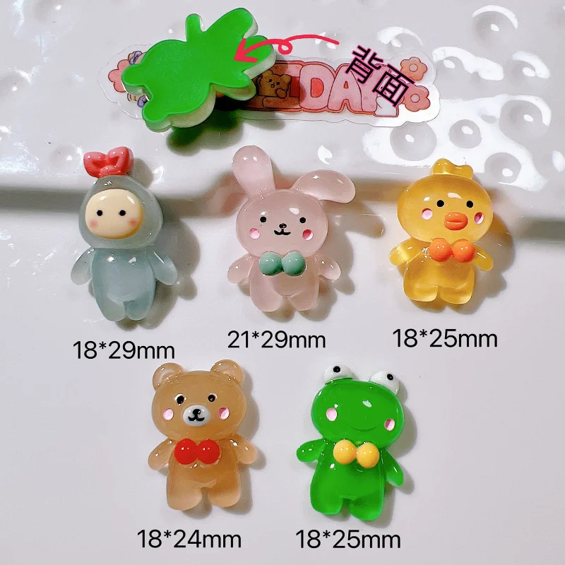 Refrigerator Decorative Stickers Interior Decorative Supplies Resin Mug Stickers Glow-in-the-dark Bear/Duck/Rabbit/Frog