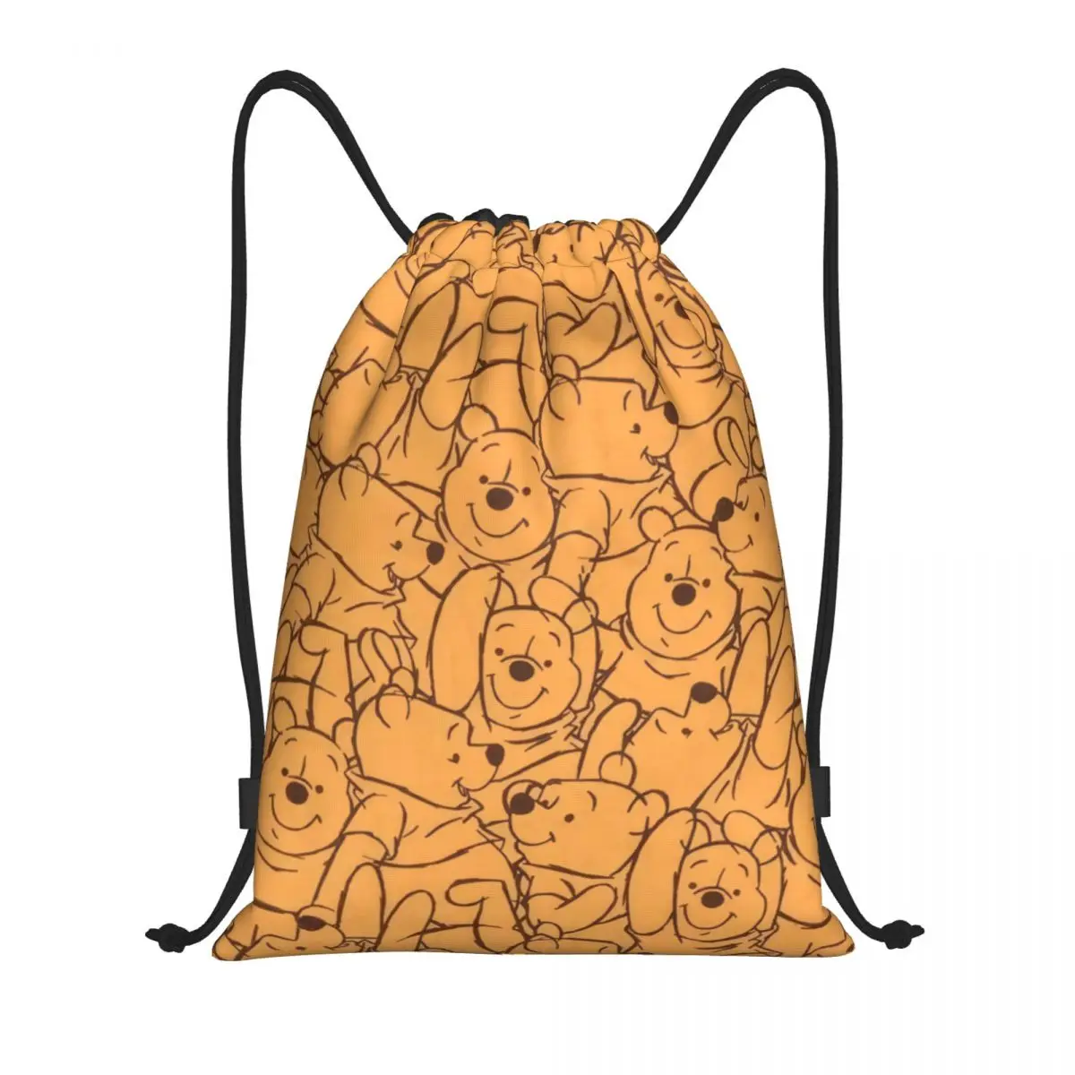 

Custom Winnie The Pooh Drawstring Backpack Women Men Gym Sport Sackpack Foldable Cartoon Bear Shopping Bag Sack