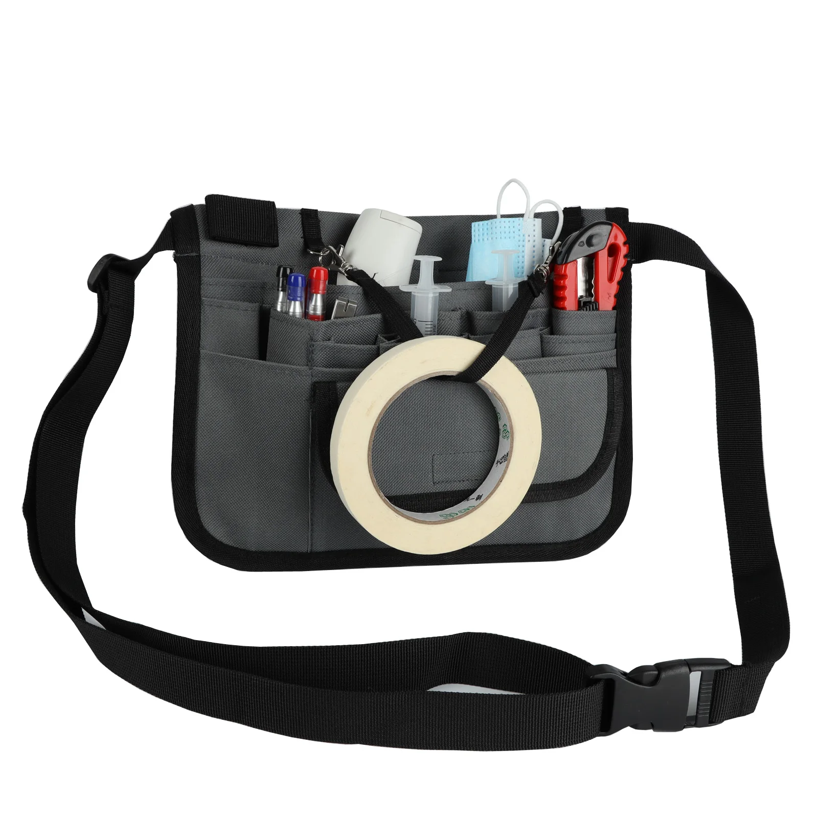 Nurse Fanny Pack with Tape Holder, Premium Utility Nurse Organizer Belt - Multi Compartment Nurse Apron Hip Bag