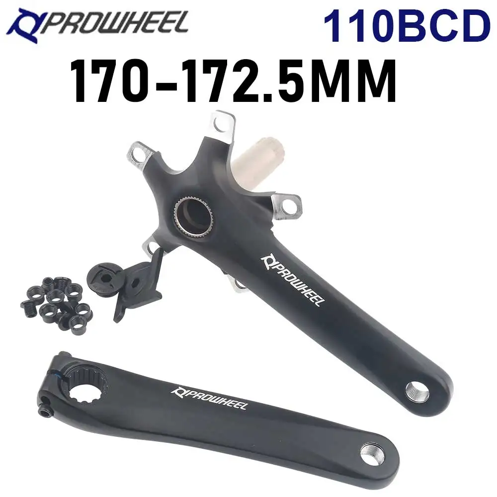 Prowheel Road Bike Crank Arm Hollow Tech Crank 110 130BCD Chainring 172.5 170mm Bicycle Sprocket Speed Bike Crankset