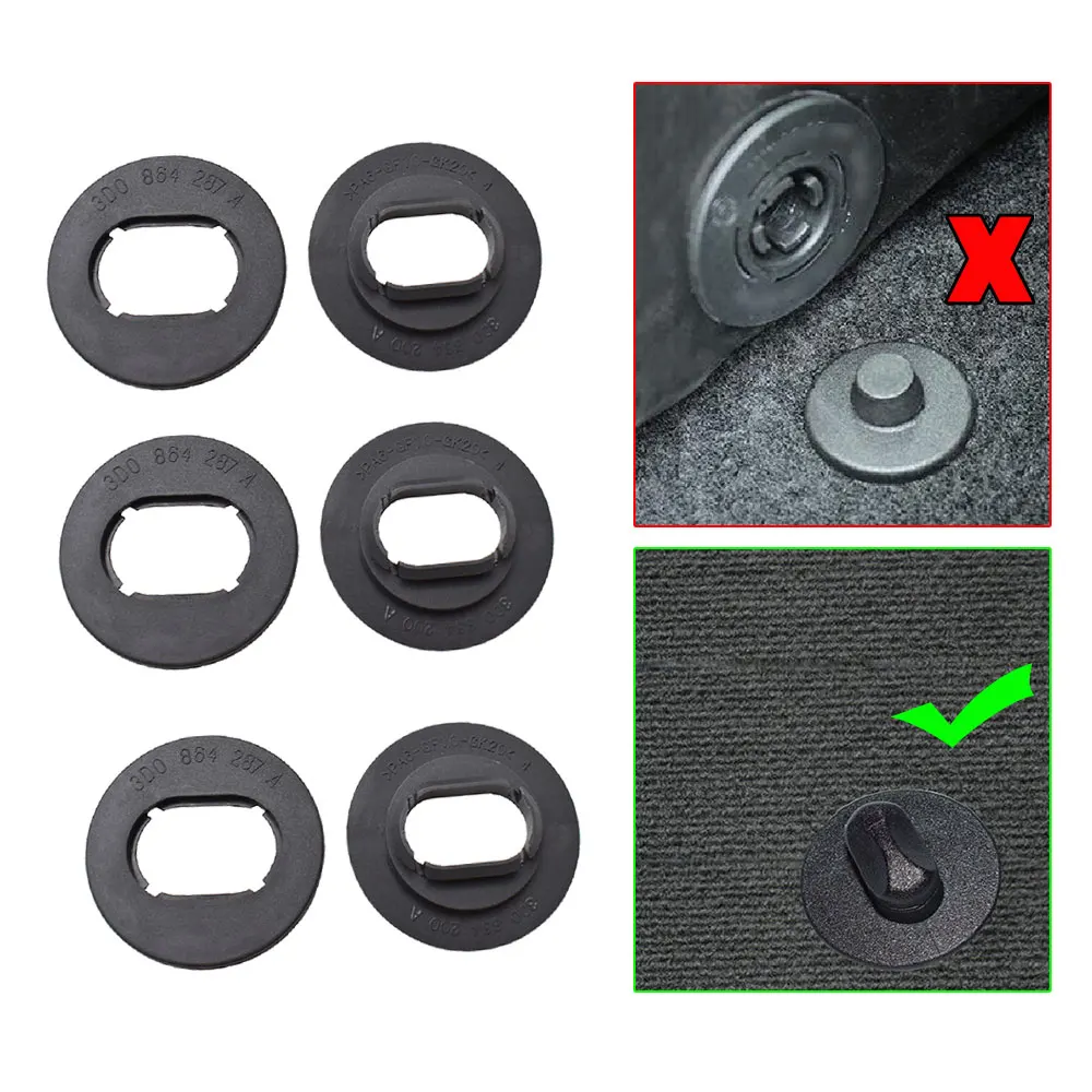 4Sets Oval Car Floor Mat Clips Car Interior Carpet Anti-slide Fixing Clip Trim for VW Golf GTI Seat Leon MK1 Skoda Octavia Fabia