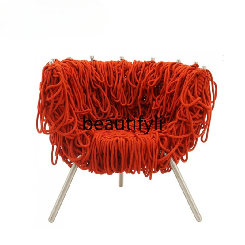 

Sofa chair Italian light luxury designer single chair rope woven chair casual armchair