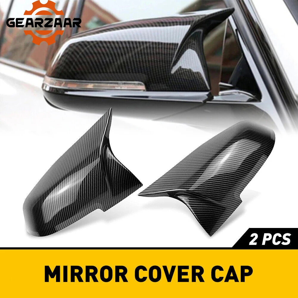 2x Carbon Fiber Wing Mirror Cover Cap For BMW F20 F21 F22 F30 F31 F32 F36 X1 E84