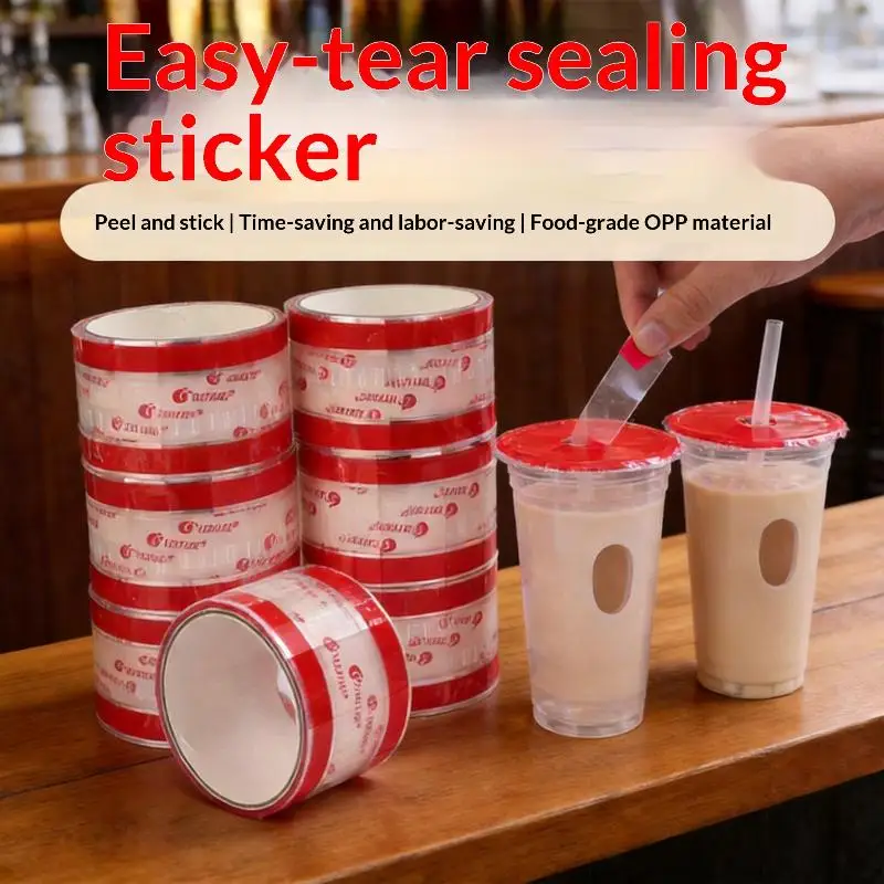 360/460 Sheets Per Pack Preventing Spills And Ensuring A Tight Seal Individual Sticker Seals Bubble Tea Cup Sealing Stickers
