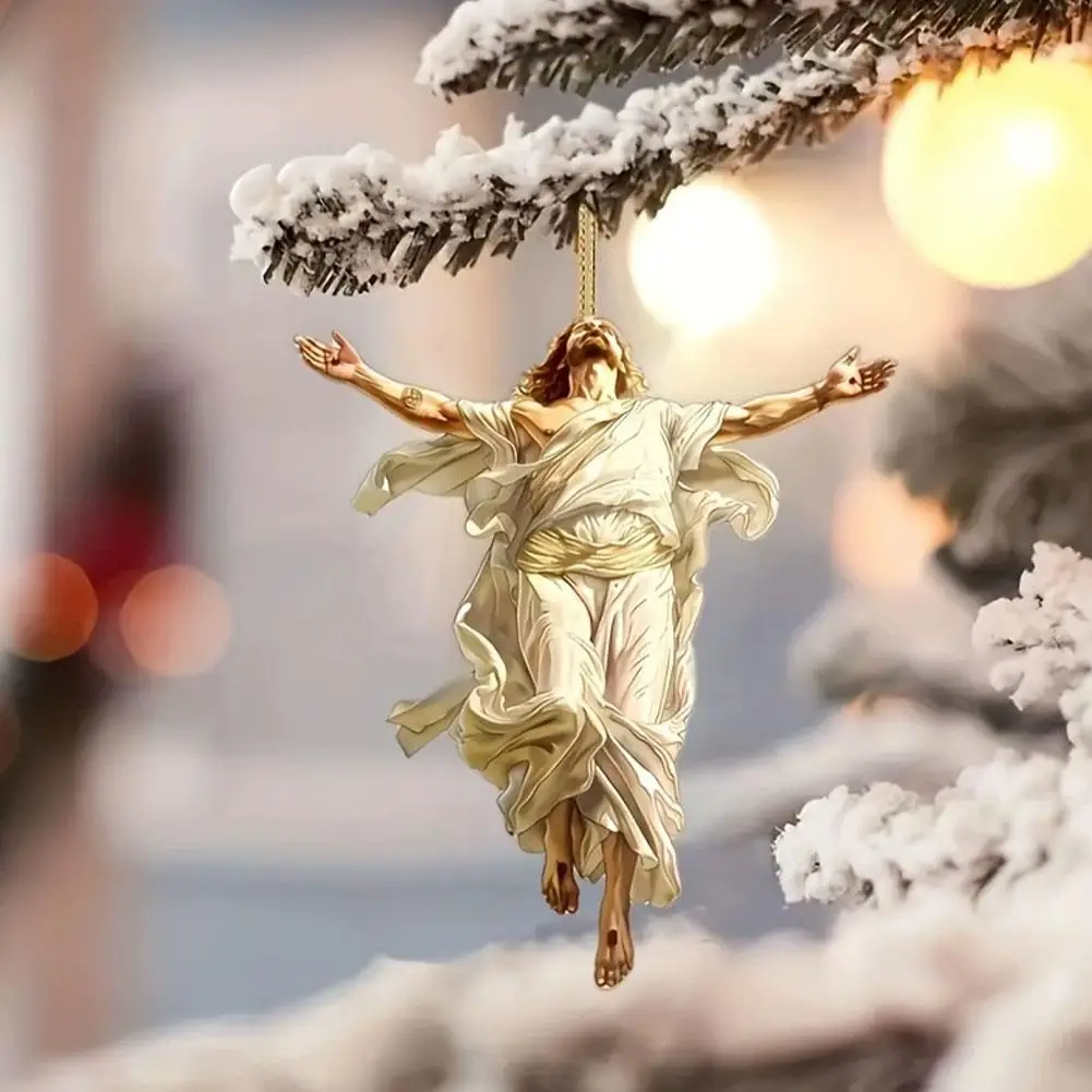 يسوع سيارة معلقة زخرفة شجرة عيد الميلاد يسوع قلادة حلية قلادة ملونة ديكورات المنزل سيارة الرؤية الخلفية اكسسوارات الديكور
