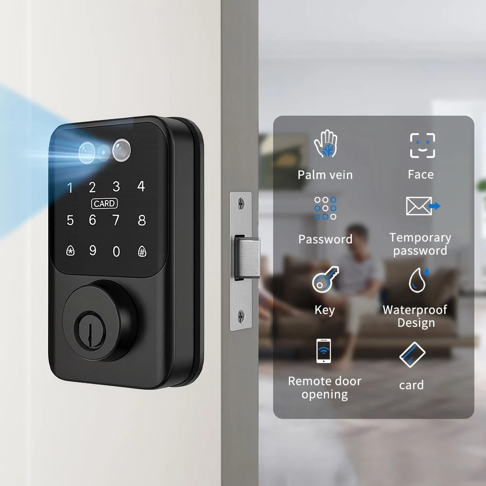 Automatic Smart Deadbolt Lock Password IC Card Fingerprint Tuya APP Remote UnLock Way for Hotel