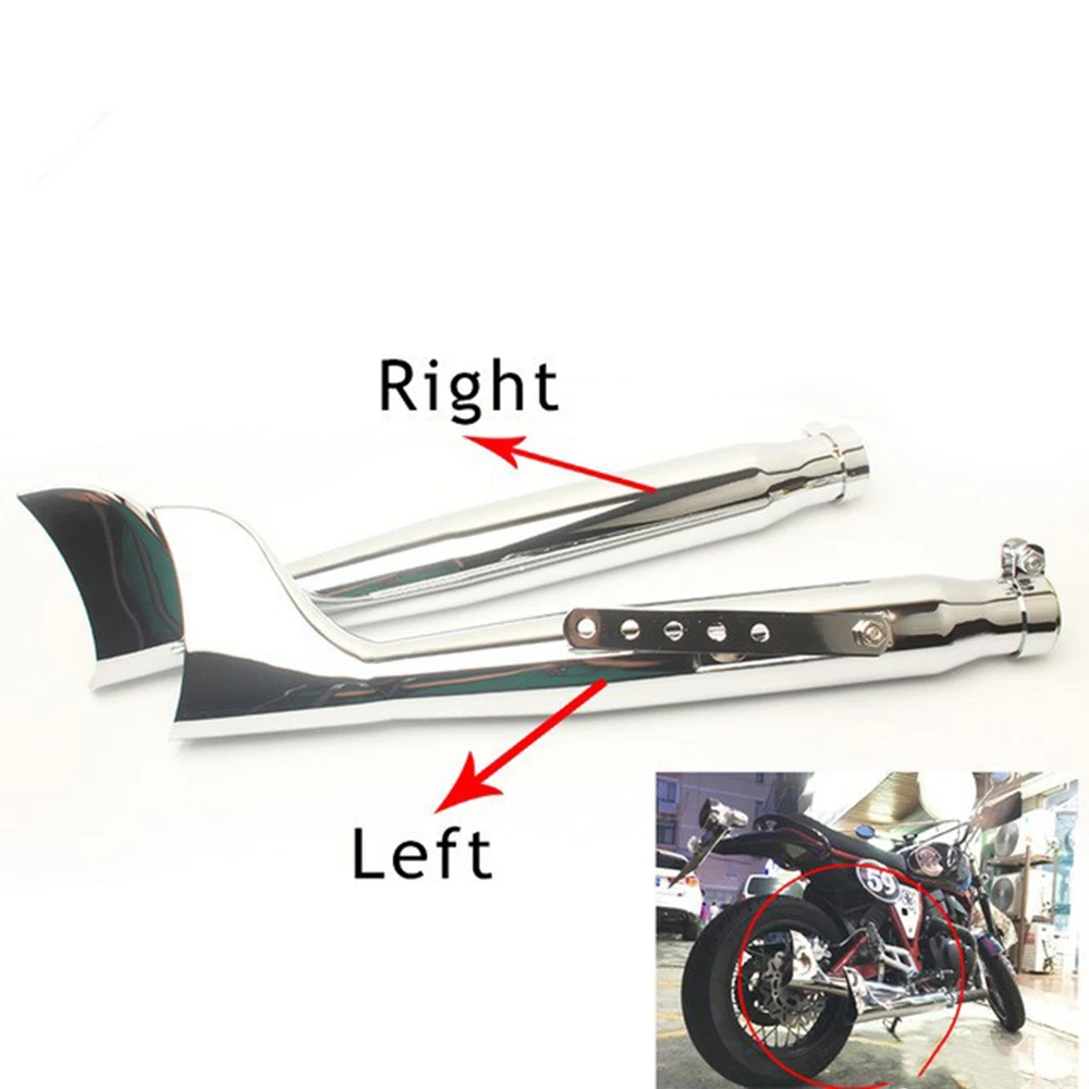 24HP 32HP Engine Part Case Motorcycle Retro Silver Fishtail Exhaust Muffler for Ural K750 M1 M72 R71 R12 Dnepr MT12 XL883 1200