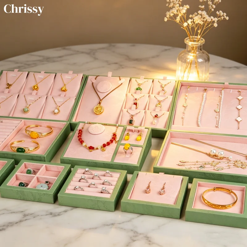 

Embroidered Pattern Jewelry Display Tray, Beads & Necklace Storage Plate, Bracelet & Hand Chain Organizer, Counter Prop