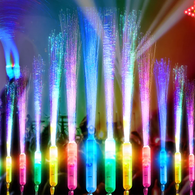 

24pcs LED Light Up Fiber Optic Wands Glow Fiber Wands Sticks LED Flashing Fiber Sticks Glow Flashing Wands Party Birthday Gifts