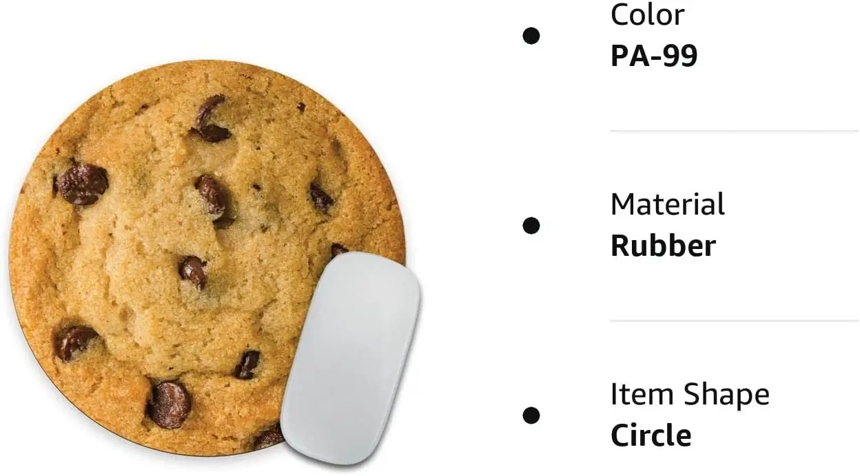 Giant Chocolade Chip Muismat Custom Muismat Aangepaste Ronde Antisliprubber Mousepad 7.9 Inch