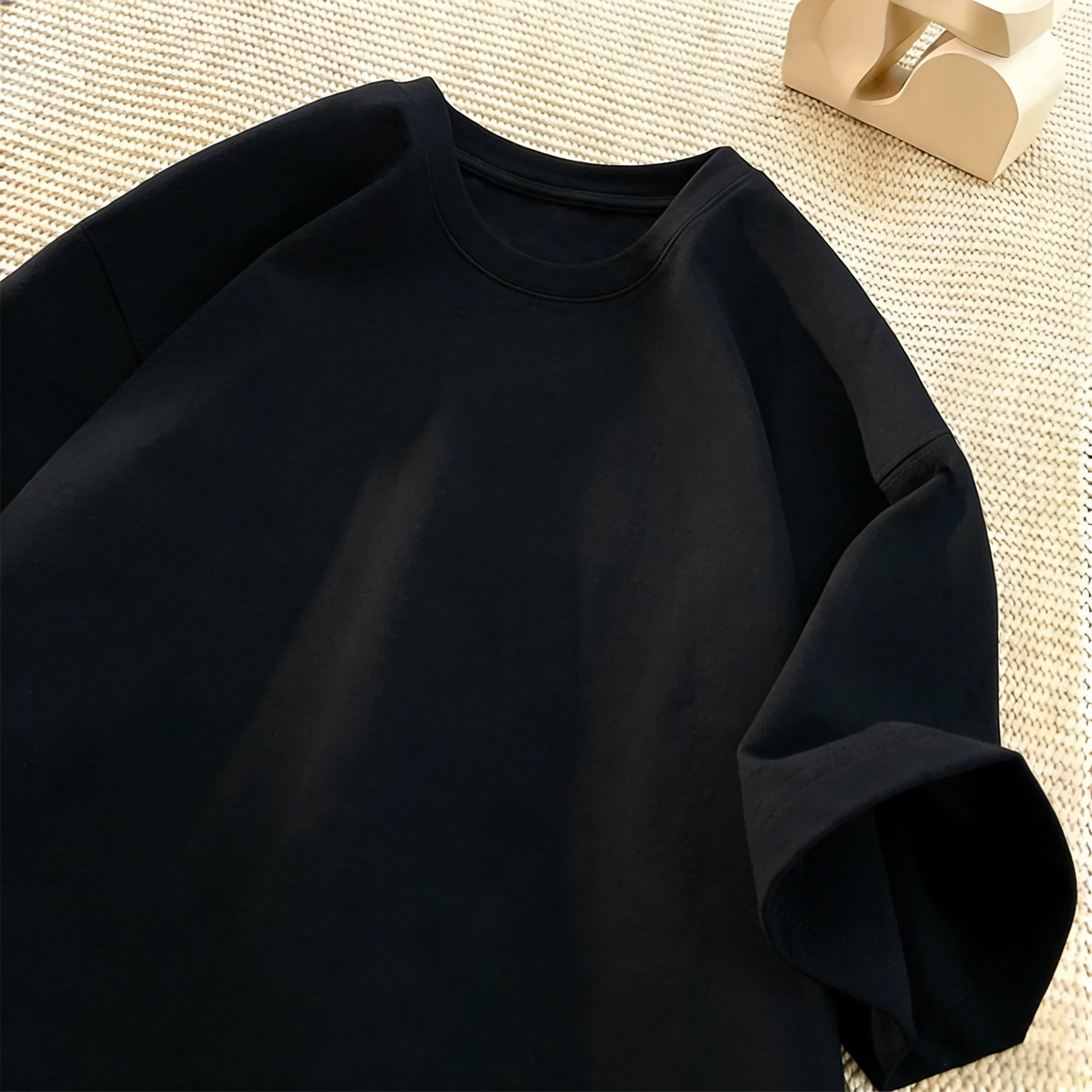 Solide modische Sommer-T-Shirts für Herren, mehrfarbig, S-3XL, Baumwolle, kurzärmelig, All-Match, Basic, Sport, Streetwear, weiche, atmungsaktive Kleidung – Detail 14