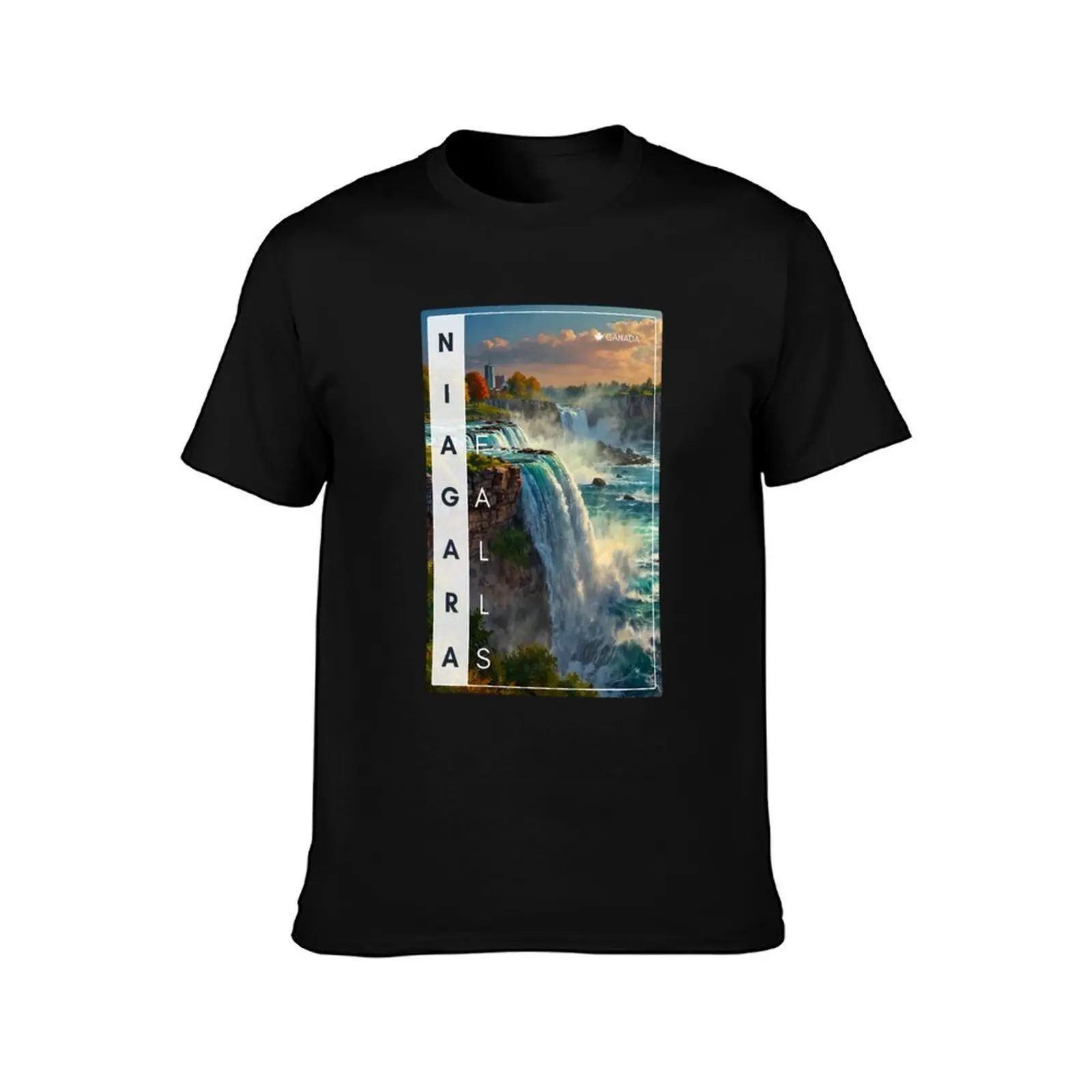 Niagara Falls Canada Waterfall Art 1/2 T-Shirt Large Size Casual Tee Shirt T-Shirt