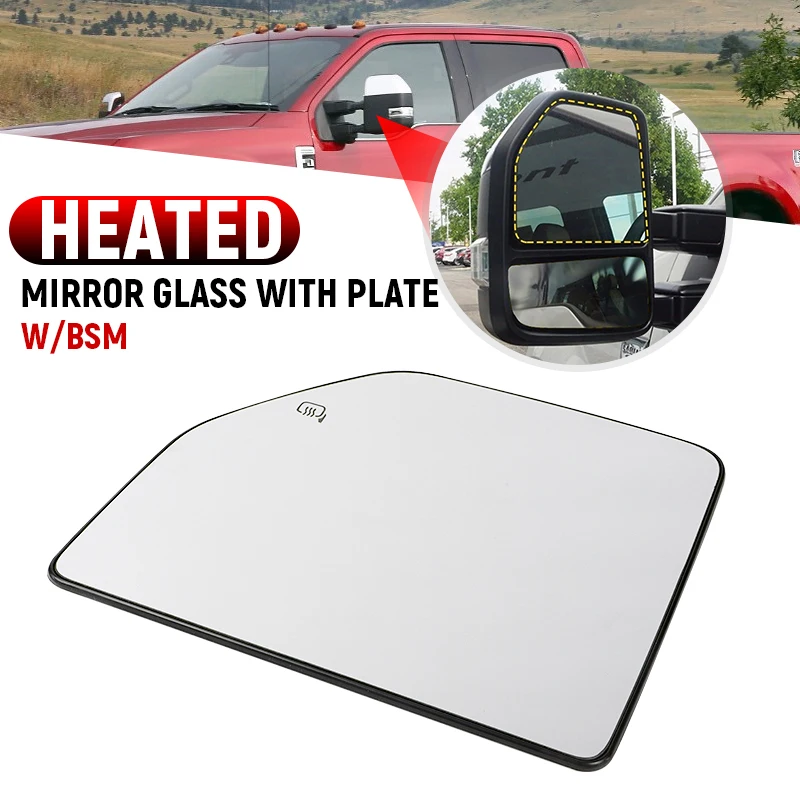 

Левое и правое верхнее стекло зеркала с подогревом без слепых зон для Ford F150 2015-2020 Ford Super Duty F250/F350/F450/F550 17-22