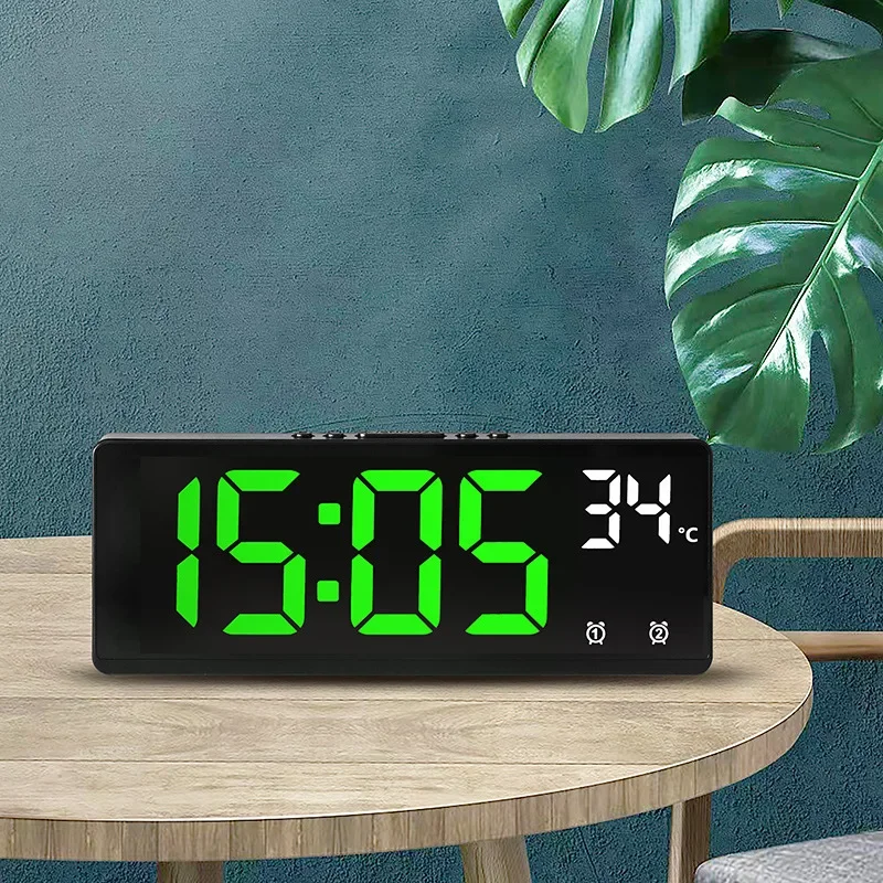 Sound Control Digital Alarm Clock Simple High Definition LED Display Clock Brightness Adjustment Multi-group Alarm Clock Room