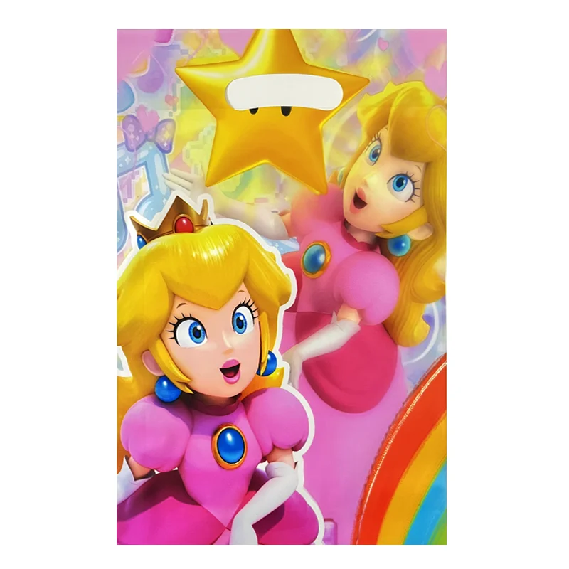 10 pz 16.5*25cm sacchetto regalo pesca sacco bottino bambino ragazza festa di compleanno forniture rosa Super Mario Bros decorazioni bambini per bomboniere