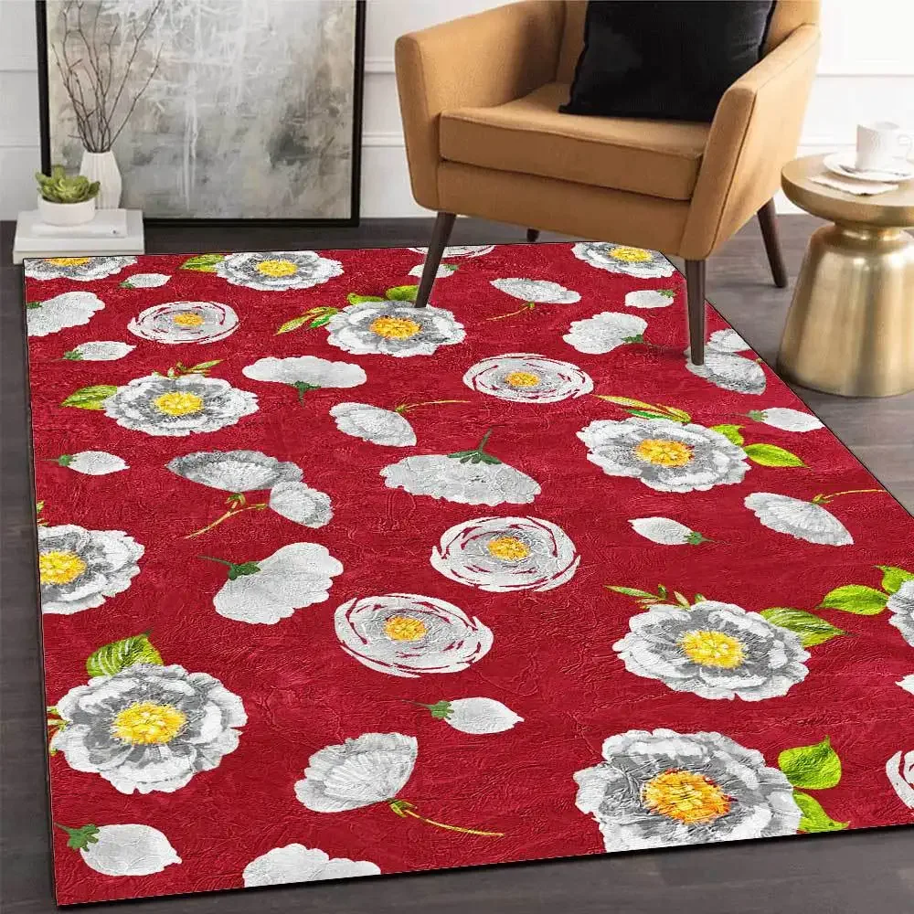 Abstract Artistic Flower 3D Carpets Child Play Area Rug Large Soft Flannel Home Decor Big Carpet Living Room Anti-Slip Floor Mat