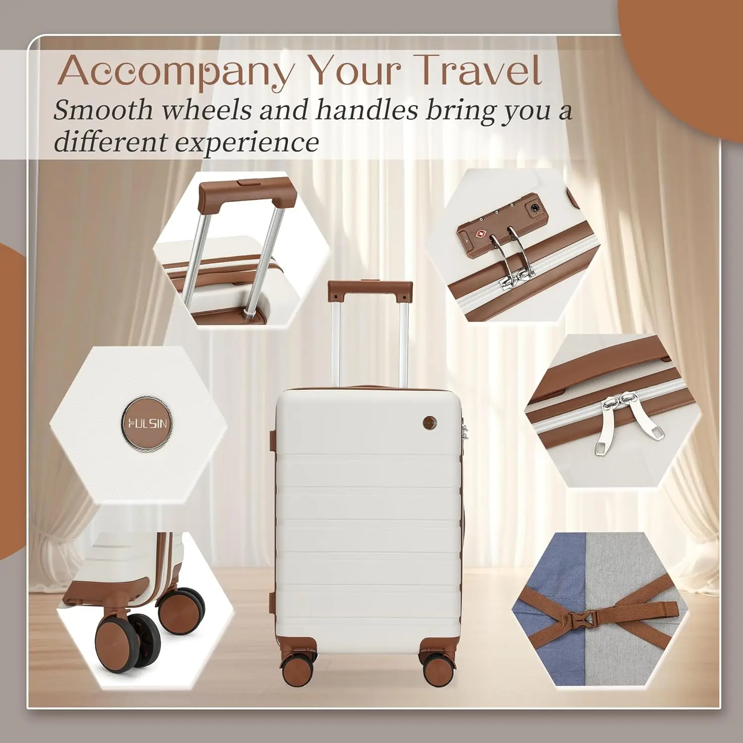 20 Inch Airline Approved Hardside Spinner Carry-On Luggage with 22x14x9 Dimensions, Durable Hard Shell Suitcase for Travel