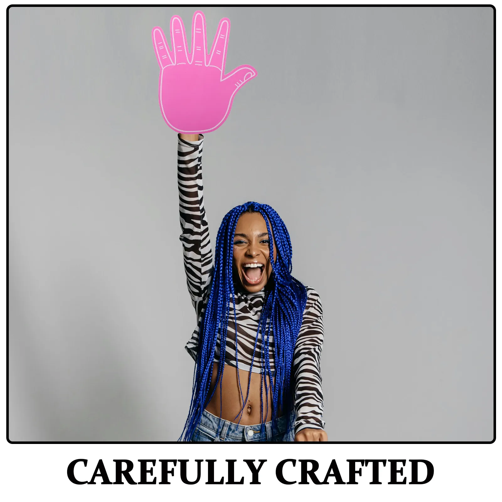 Giant Eva Foam Hand Glove Five Finger Pink Cheerleading Fan for Sports Events Games School Celebration Cheerleading Fingers