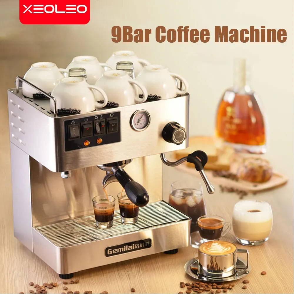 Xeoleo Commercial Espresso Coffee Machine Automatic Milk Froth Coffee Extraction Stainless steel High Pressure Espresso Maker