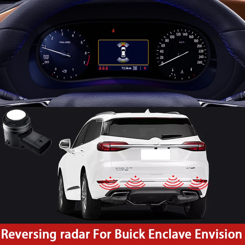 Parktronic 8 Sensors For Buick Enclave Envision 2014~2022 Car Assistance Backup Radar Buzzer System Rear Front Bumper