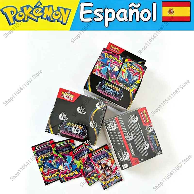 

360Pcs Spanish Version Pokemon Mega Evolution Phantasmal Flames Booster Packs Battle Cards Trading Cards Collection Toys Gifts